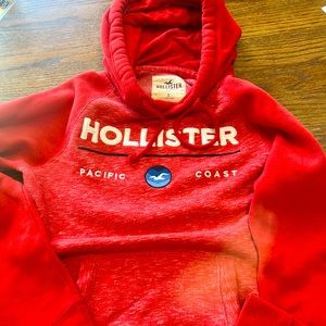 Hollister red hoodie. Mens small - excellent condition.